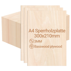 SWANEW Sperrholzplatte, Walnuss Sperrholz, A3/A4, 3mm, Linde holzplatte, Bastelhölzer Holz für Modellbau Laserschnit, Laser Gravur, Malerei DIY