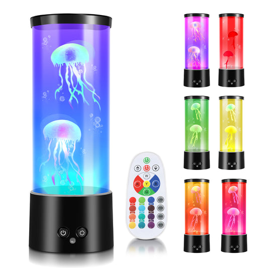 SWANEW LED Quallenlampe, RGB Lavalampe, mit Fernsteuerung, Nachtlicht