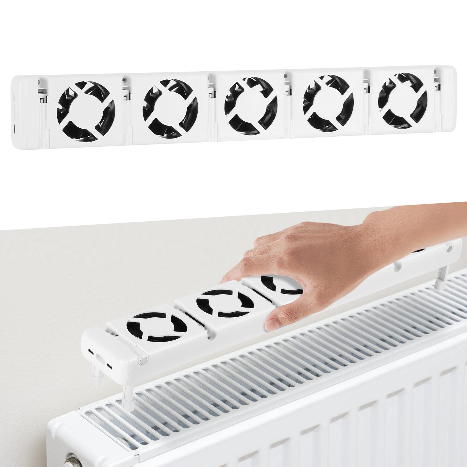 SWANEW Heizkörper Ventilator, Heizkörperverstärker, mit 5 Verbesserten Lüfte, Mono- /Duo- /Trio-Set