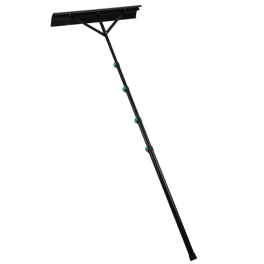 SWANEW Photovoltaik Schneeschieber Mit Rollen, Dachräumer, 108-360 cm Alu teleskopierbar