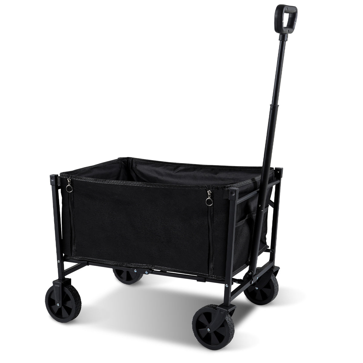 SWANEW Bollerwagen, Ware Gerätewagen, Handwagen, Transportwagen, mit klappbarer Seitenwand, 60 L