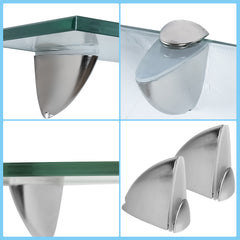 SWANEW Glasablage Glasregal, Glas Wandregal Klarglas mit 8mm ESG Sicherheitsglas und Halterung, Duschregal/Badablage