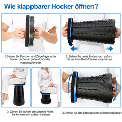 SWANEW Tragbarer Klapphocker, Leichte Teleskophocker, 6-44 cm Höhenverstellbare Falthocker, Tragfähigkeit 150 kg
