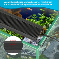 SWANEW Aquarium LED Beleuchtung RGB Spectrum, Aquarienbeleuchtung Dimmbare, Aquarium Lampe mit ausziehbarer Halterung, Aquariumleuchte