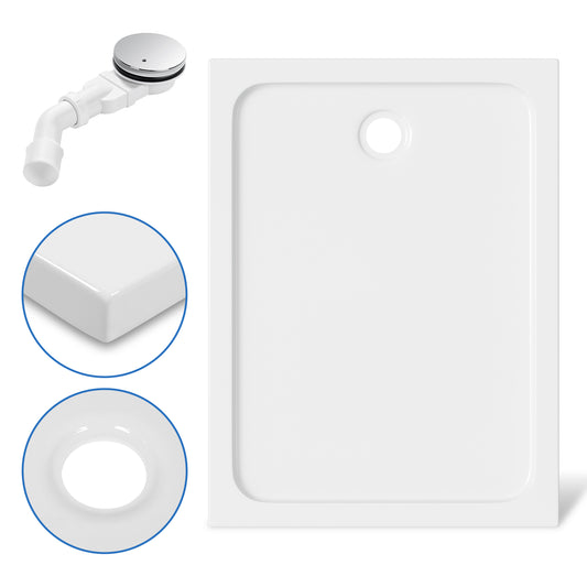 SWANEW Duschwanne, aus Acryl, 4 cm flach