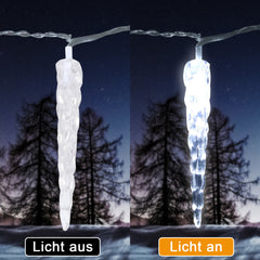 SWANEW Eiszapfen lichterkette, 40LEDs Eiszapfen, Weihnachtsbeleuchtung  Innen & Außen Deko