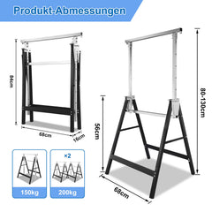 SWANEW Gerüstbock, Arbeitsbock Höhenverstellbar 7-stufig (80-130cm)