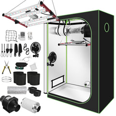 SWANEW Growzelt Komplettset, Growbox mit LED Grow Lampe, Gewächshaus, Pflanzenzelt inkl. Belüftungssystem