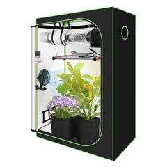 SWANEW Growzelt Komplettset, Growbox mit LED Grow Lampe, Gewächshaus, Pflanzenzelt inkl. Belüftungssystem