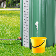 SWANEW Faltbare Regentonne, 380L Regenwassertank Mit Wasserhahn und Ablassventil, Tragbarer Wasserspeicher Regenfass, PVC Wassertank (Mit Skala)