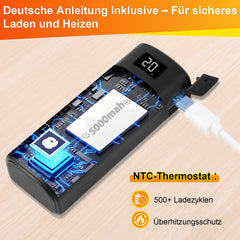 SWANEW 2x Handwärmer Elektrisch, Taschenwärmer, 10000mAh USB Wiederaufladbar