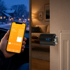 SWANEW Heizkörperthermostat, 5-35 °C, Wochenprogramm, mit 7 Ventiladapter