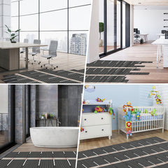 SWANEW Infrarot Heizfolie 220W/m², 1,0 m² Elektrische Fußbodenheizung, 50x200cm Heizboden