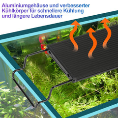 SWANEW LED Aquarium Beleuchtung, 16W/20W/25W, Aquariumbeleuchtung Weiß Blau, Aquarium Lampe mit Verstellbarer Halterung, für 90cm-120cm Süßwasser-Aquarien