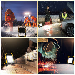 SWANEW LED Baustrahler 50W-200W, Arbeitsleuchte IP66 Wasserdicht, LED-Strahler mit 3M Kabel, und Faltbarer Ständer, 6000K Kaltweiß Fluter für Werkstatt  (mit Stecker)