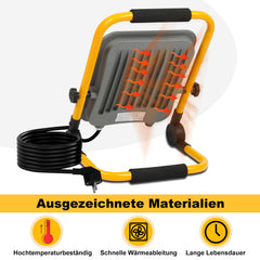 SWANEW LED Baustrahler 50W-200W, Arbeitsleuchte IP66 Wasserdicht, LED-Strahler mit 3M Kabel, und Faltbarer Ständer, 6000K Kaltweiß Fluter für Werkstatt  (mit Stecker)