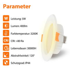 SWANEW 20x LED Einbaustrahler 3200K/6000K, LED strahler, 220V 5W Deckenstrahler, Deckenspot