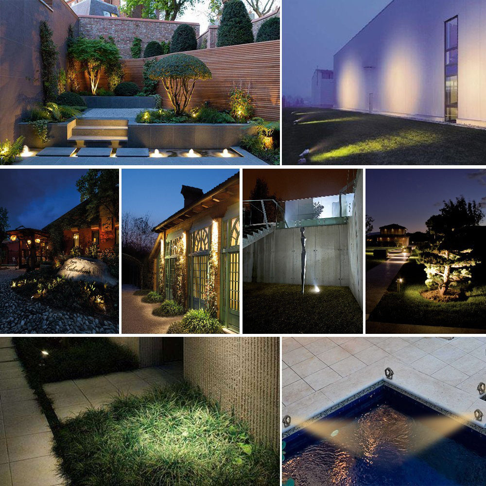 SWANEW LED Gartenstrahler 4W, Gartenleuchte GU10 4000K Warmweiß, Gartenbeleuchtung mit Erdspieß, IP65 Gartenlampe mit Stecker