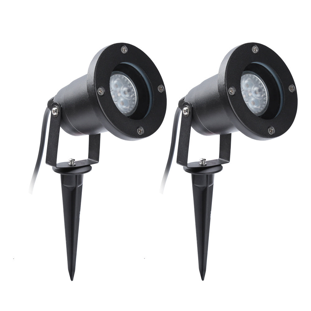 SWANEW LED Gartenstrahler 4W, Gartenleuchte GU10 4000K Warmweiß, Gartenbeleuchtung mit Erdspieß, IP65 Gartenlampe mit Stecker