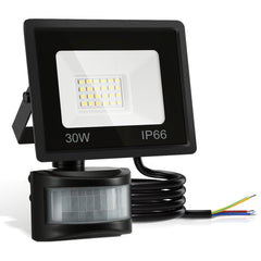 SWANEW 10-100W LED Strahler mit Bewegungsmelder, LED Fluter Kaltweiß Wandstrahler Außen IP66, Scheinwerfer,  Gartenlampe, Baustrahler (kein Stecker)