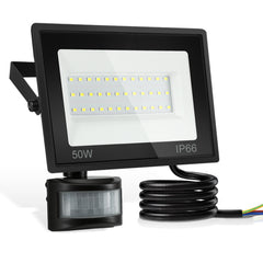 SWANEW 10-100W LED Strahler mit Bewegungsmelder, LED Fluter Kaltweiß Wandstrahler Außen IP66, Scheinwerfer,  Gartenlampe, Baustrahler (kein Stecker)