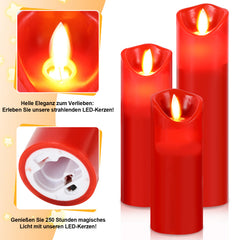 SWANEW Led Kerzen, Flackernde Kerzen Set, Mit Timerfunktion, Kerze Dekokerzen