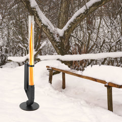 SWANEW Pelletfackel Feuerrohr, Stahl Pelletbrenner, mit 100 cm Borosilikatglas, Ambiente Feuersäule