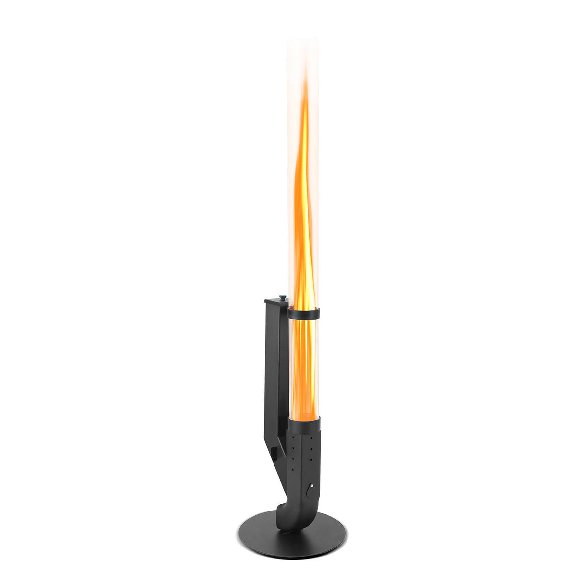 SWANEW Pelletfackel Feuerrohr, Stahl Pelletbrenner, mit 100 cm Borosilikatglas, Ambiente Feuersäule