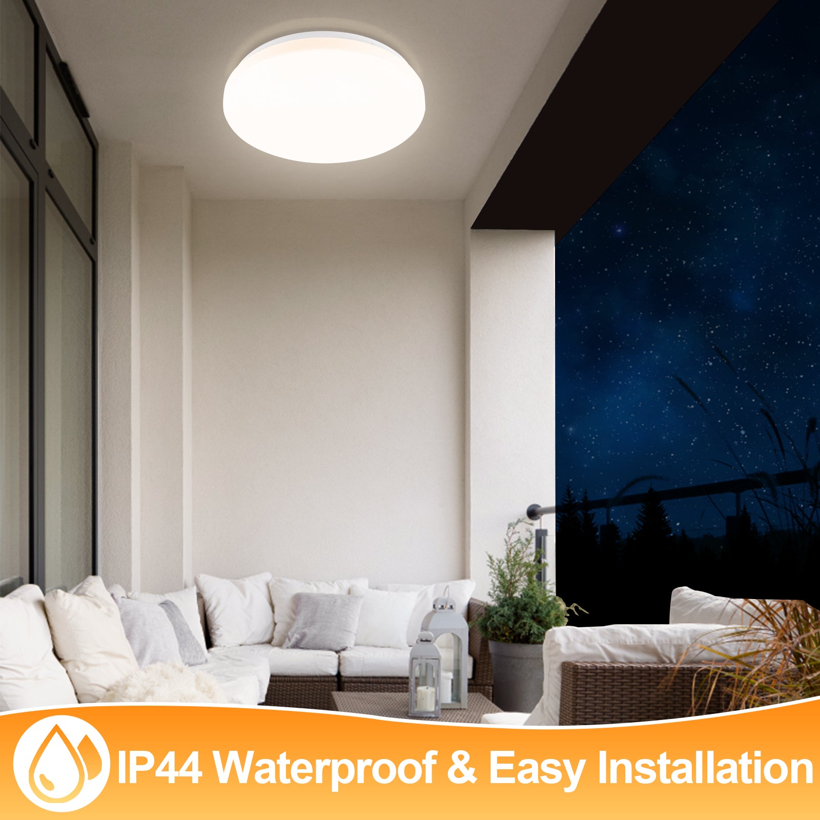 SWANEW 18W LED Deckenleuchte mit Bewegungsmelder, Fernbedienung Neutral weiß