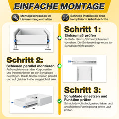 SWANEW Schwerlastauszug mit Verriegelung, Länge 300MM- 1150MM Schwerlastauszug