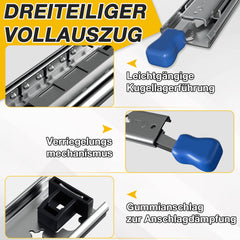 SWANEW Schwerlastauszug mit Verriegelung, Länge 300MM- 1150MM Schwerlastauszug