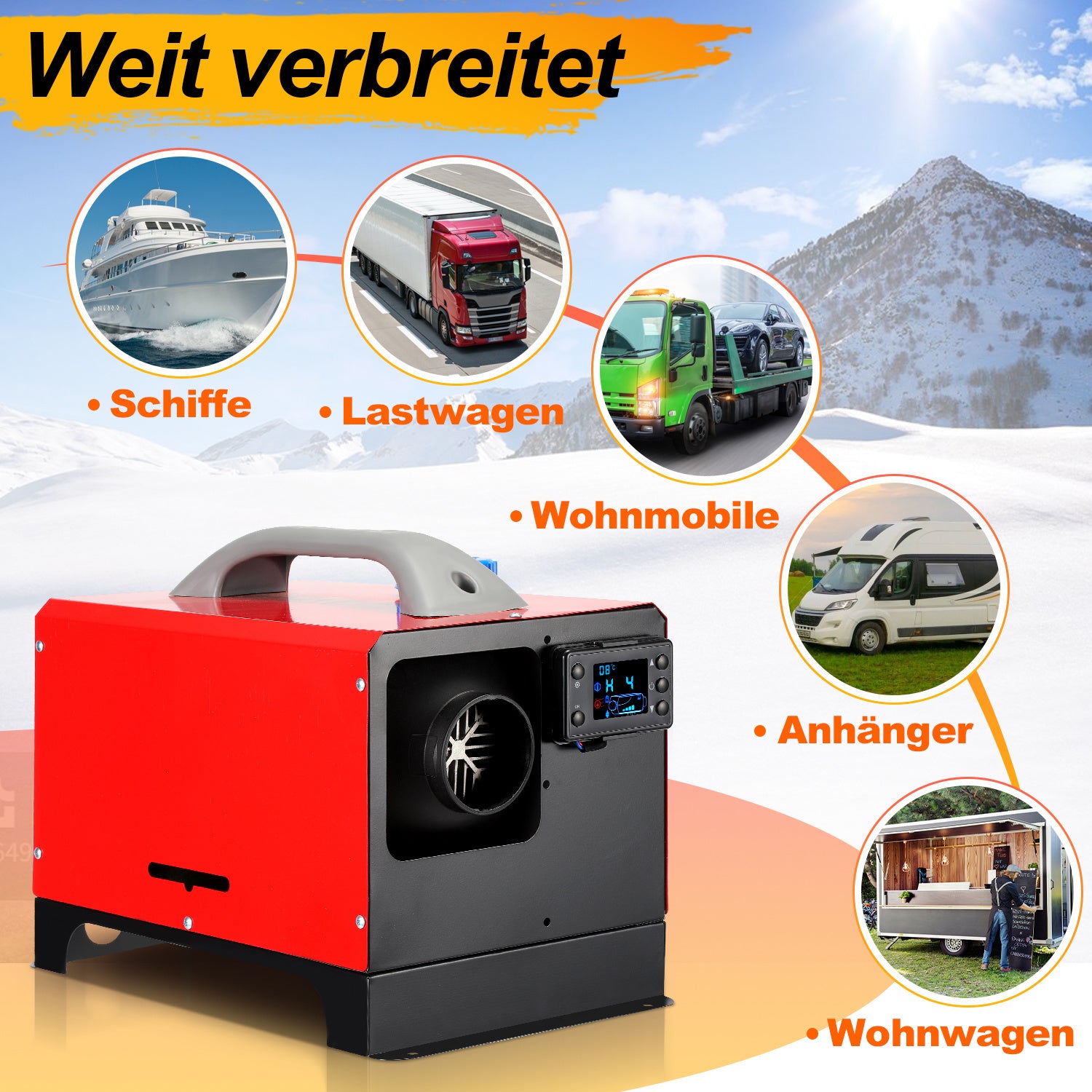 SWANEW Standheizung Diesel 8kw 12V, Luft Dieselheizung, Diesel Lufterhitzer, mit mit LCD Monitor/Fernbedienung