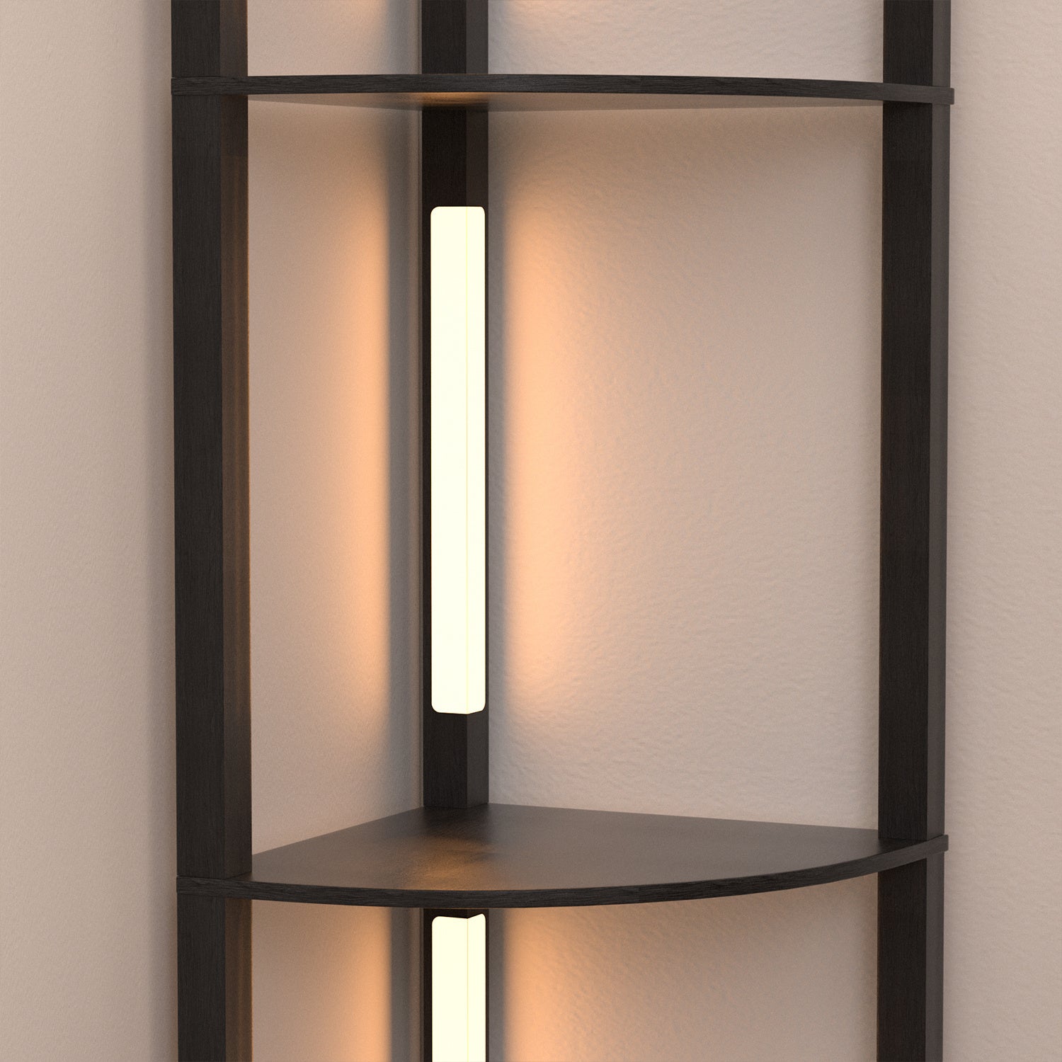 SWANEW Stehlampe mit Holzregal, Bücherregal mit LED-Beleuchtung, 360° Drehbare RGB LED Stehleuchte Wohnzimmer, 3 Farbtemperaturen, 20W & 163 cm Höhe