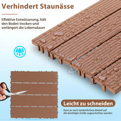 SWANEW PP Balkonfliesen Set 30x30cm, Terrassenfliesen, Klickfliesen