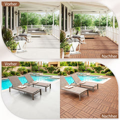 SWANEW PP Balkonfliesen Set 30x30cm, Terrassenfliesen, Klickfliesen
