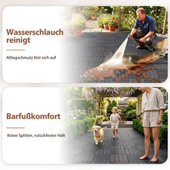 SWANEW PP Balkonfliesen Set 30x30cm, Terrassenfliesen, Klickfliesen