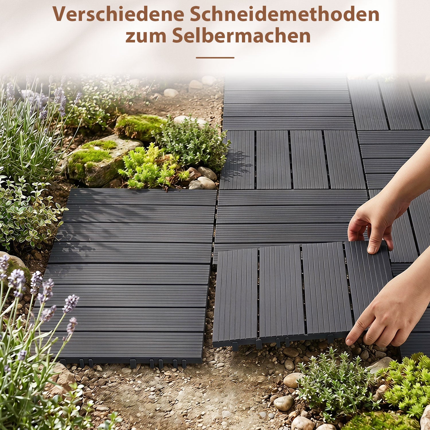 SWANEW PP Balkonfliesen Set 30x30cm, Terrassenfliesen, Klickfliesen
