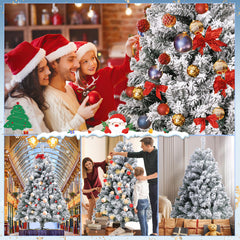 SWANEW Künstlicher Weihnachtsbaum mit Schnee, Automatischer künstlich Tannenbaum, Klapp-Schirmsystem