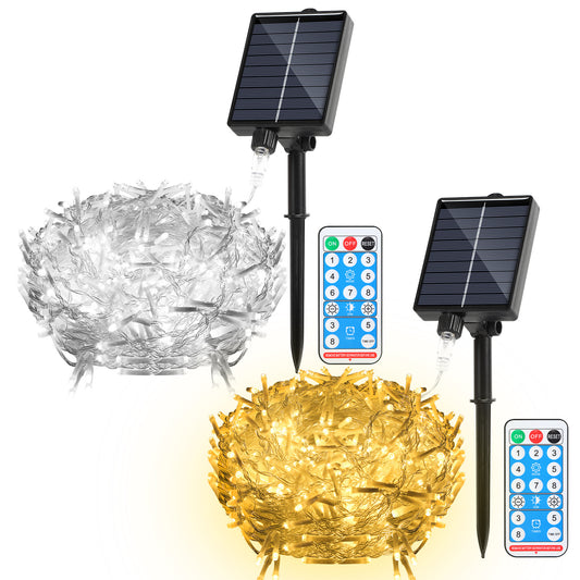 SWANEW Solar Eisregen Lichterkette, Solarlichterkette, 5/10/15M Weihnachten Deko