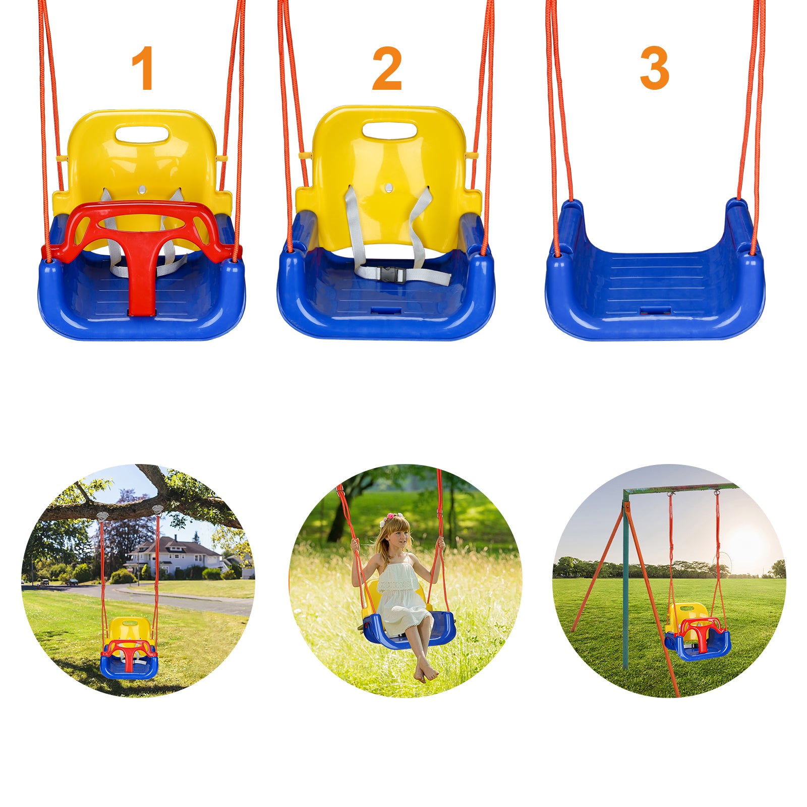 3-in-1 Kinderschaukel & Babyschaukel