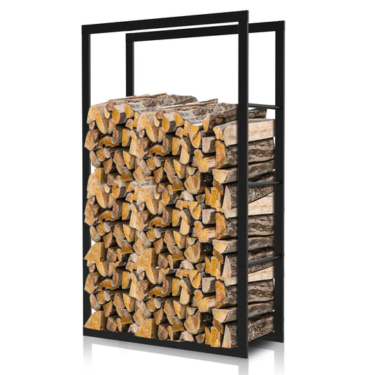 SWANEW Kaminholzregal, Brennholzregal, Holzstapelhilfe, Feuerholzregal aus Metall