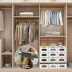 SWANEW Aufbewahrungsboxen mit Sichtfenster & Schublade, Faltbare Schuhboxen, Stapelbar Allzweckbox