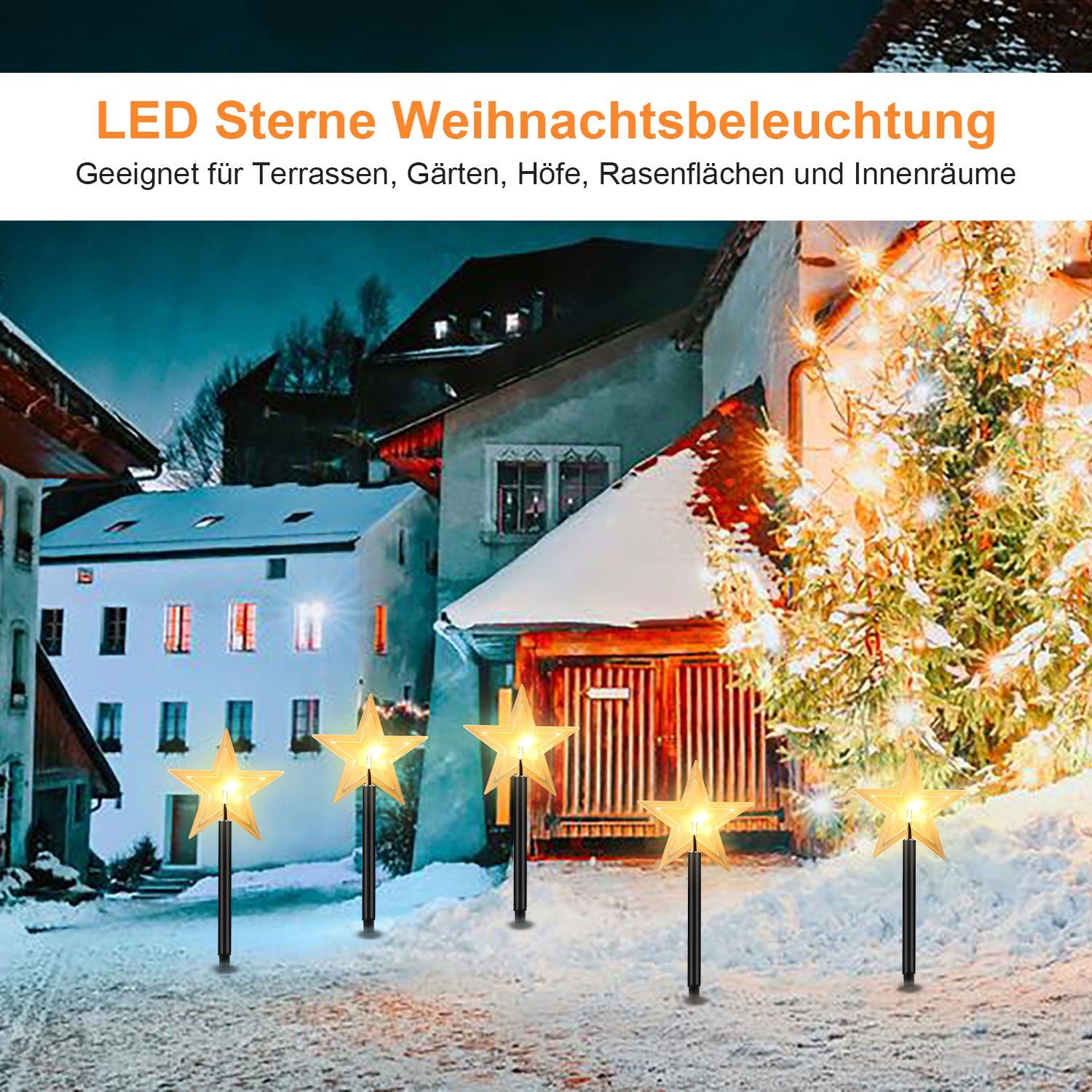 LED Garten Leuchtstäbe Stern