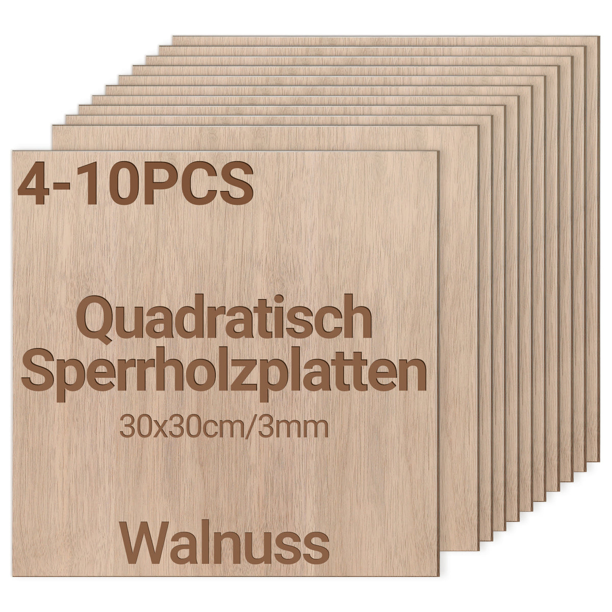 SWANEW Sperrholzplatte, Walnuss Sperrholz, 3mm, holzplatte, für Laser Gravur, Malerei DIY