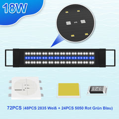 SWANEW LED Aquarium Beleuchtung 18W/30W/45W, Aquarienbeleuchtung 24/7 Modus, wasserdicht, 55-150cm, Aufsetzleuchte Vollspektrum Licht