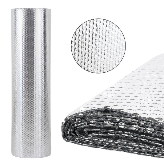 SWANEW Isolierfolie 1 × 10 m, 10 m² – Alu Reflexionsfolie mit Luftpolster, zuschneidbare Dämmfolie