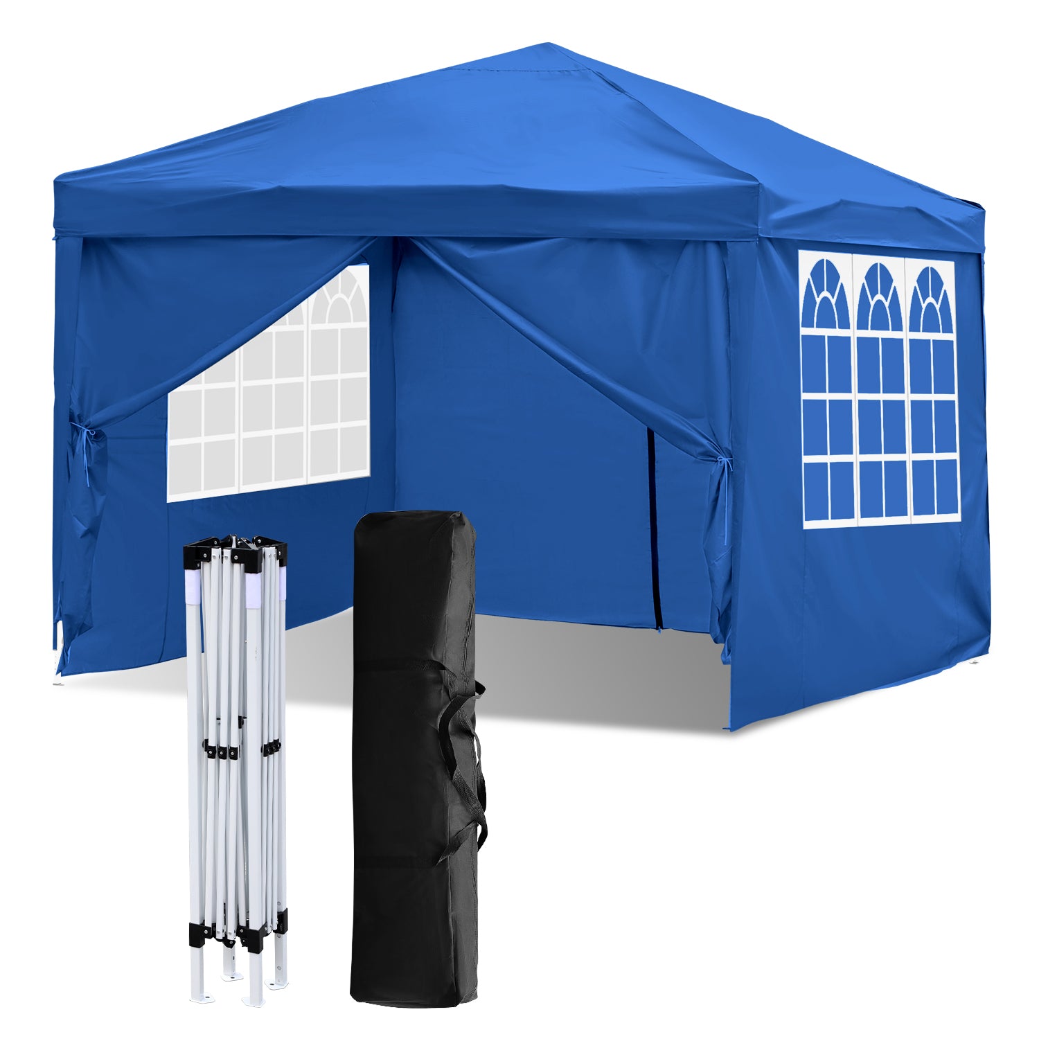 SWANEW Faltpavillon 3×3 m wasserdicht – Pop-Up Pavillon mit UV-Schutz, höhenverstellbares Partyzelt Gartenzelt für Garten, Camping, Markt & Events
