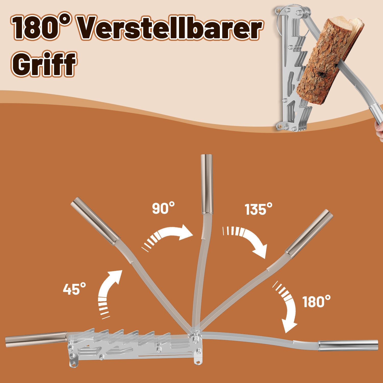 SWANEW Holzspalter manuell, Handholzspalter, Brennholzspalter, Wandhalterung