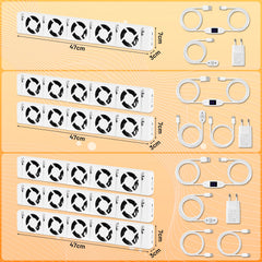 SWANEW Heizkörper Ventilator, Heizkörperverstärker, mit 5 Verbesserten Lüfte, Mono- /Duo- /Trio-Set