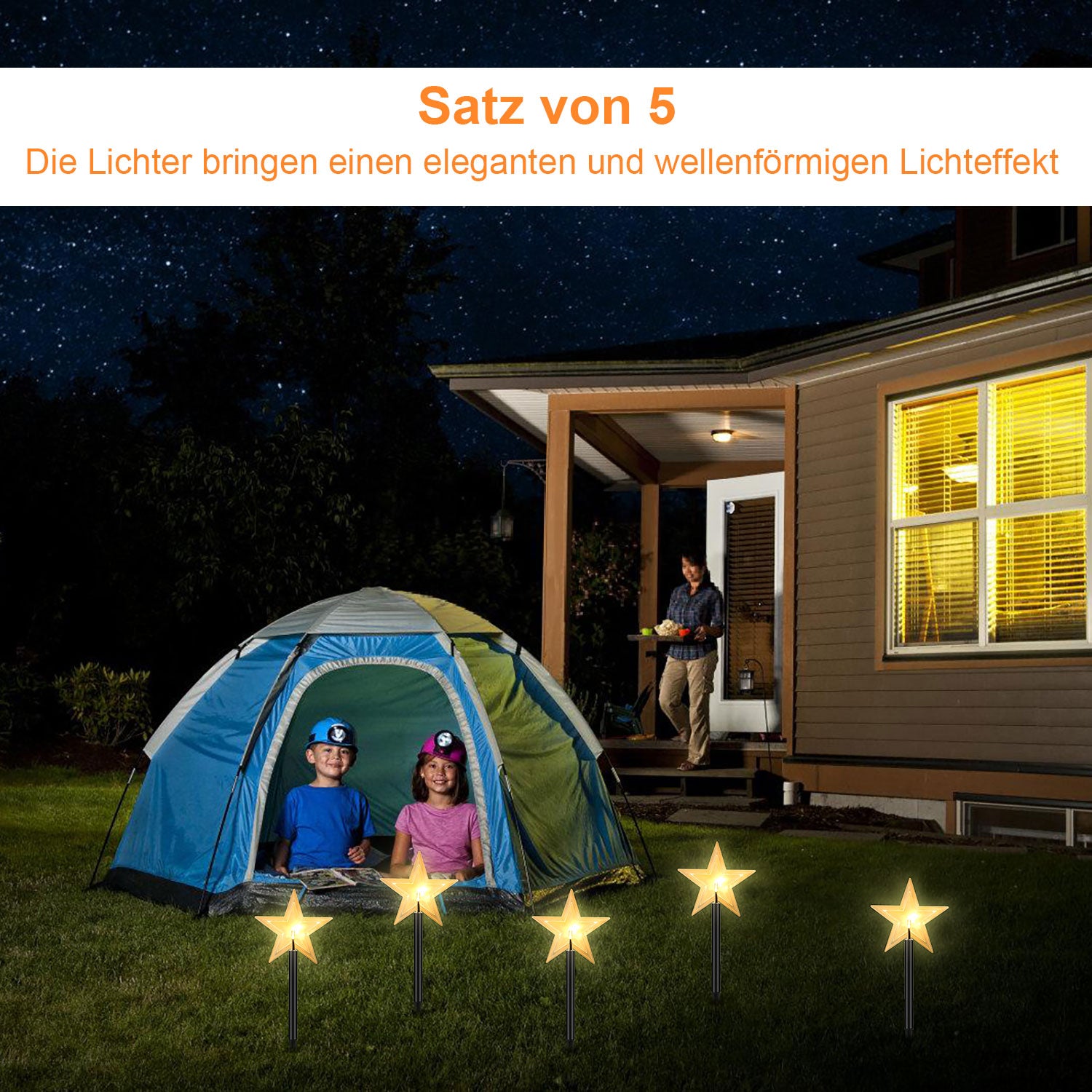 LED Garten Leuchtstäbe Stern